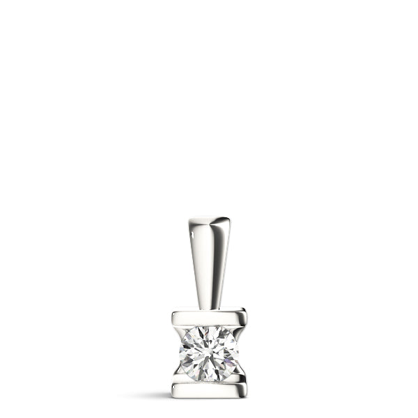 Durham Half Bezel Solitaire Pendant in Platinum
