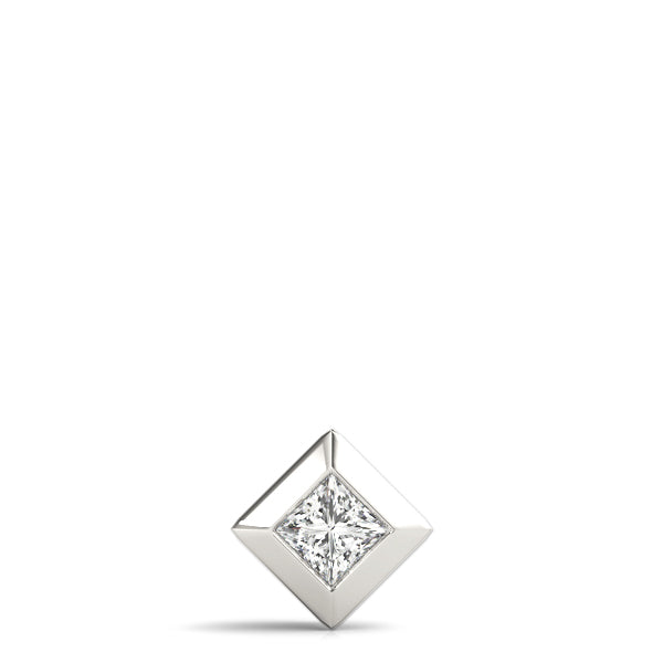 Cornwall Bezel Princess Solitaire Pendant in Platinum