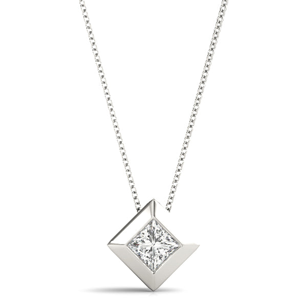 Cornwall Bezel Princess Solitaire Pendant