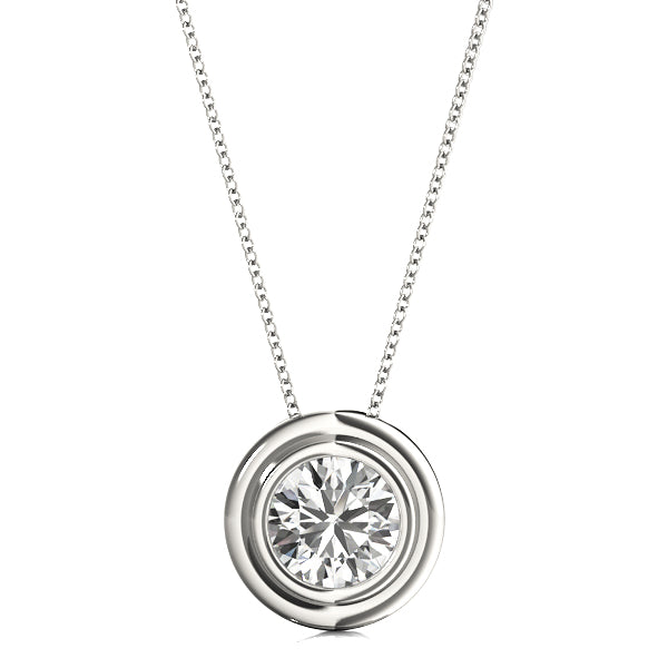 Piccadilly Bezel Solitaire Pendant in Platinum