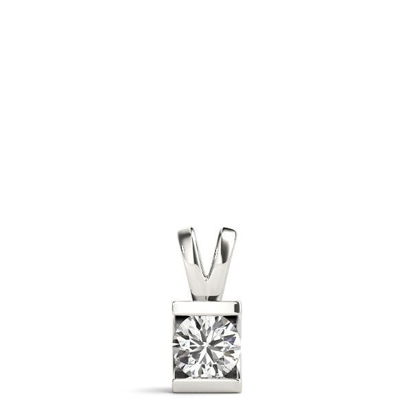 Mayfair Half Bezel Solitaire Pendant in Platinum