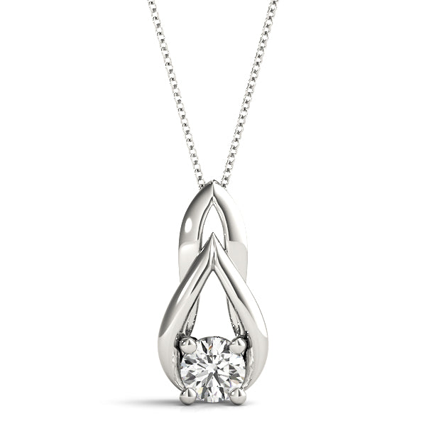 Dover Drop With Round Solitaire Pendant