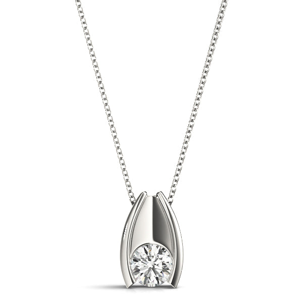 Brighton Fancy Round Pendant in Platinum