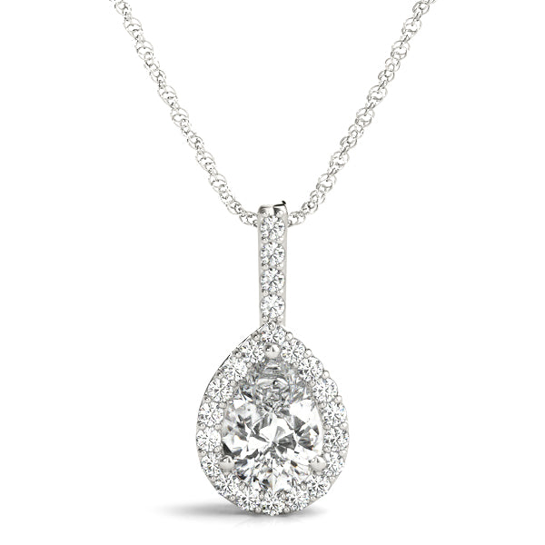 Liverpool Pear Halo Pendant