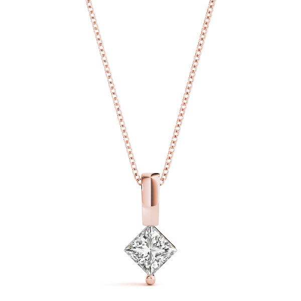Gloucester Princess Solitaire Pendant in 9K Rose Gold
