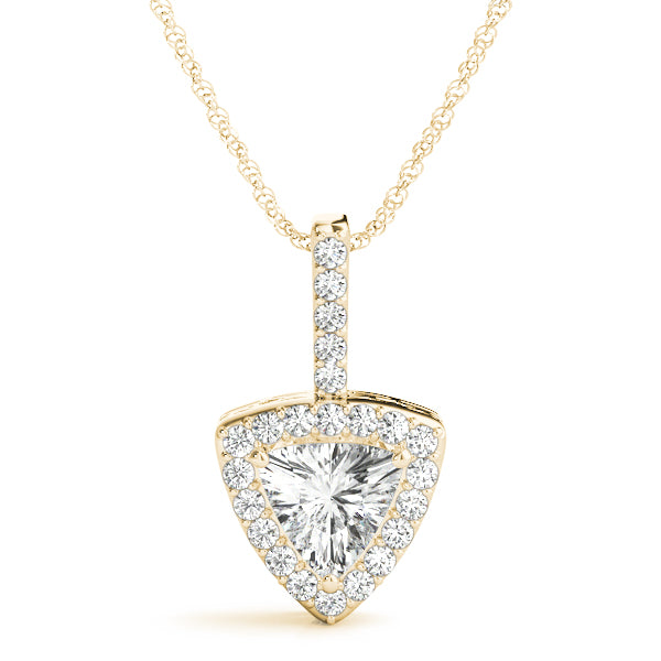 manchester Trillion Halo Pendant in Yellow Gold