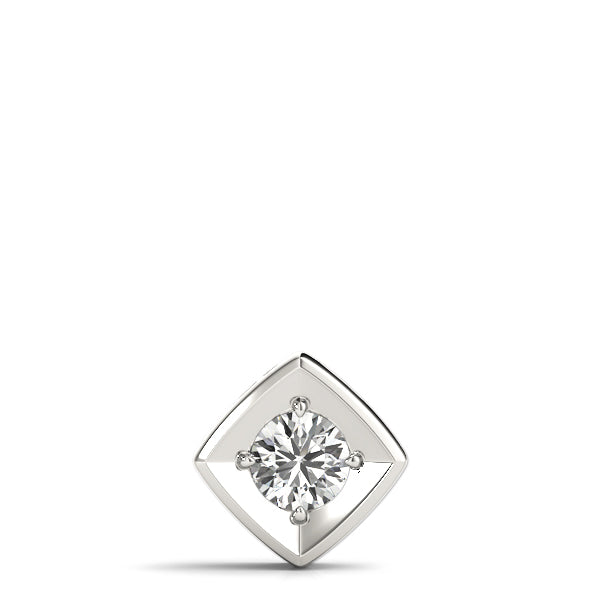 Stirling Bezel Solitaire Pendant in Platinum