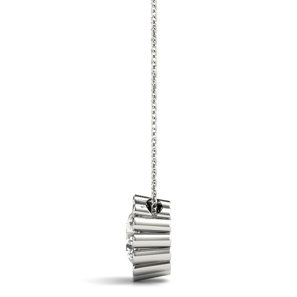 Cheltenham Solitaire Flower Shaped Pendant in Platinum