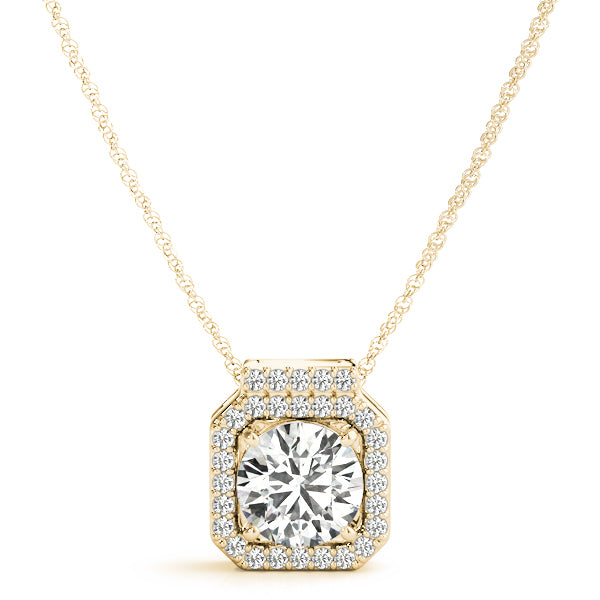 coventry Halo Pendant in Yellow Gold