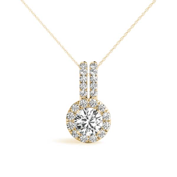 Nottingham Hidden Halo Pendant in 9K Yellow Gold