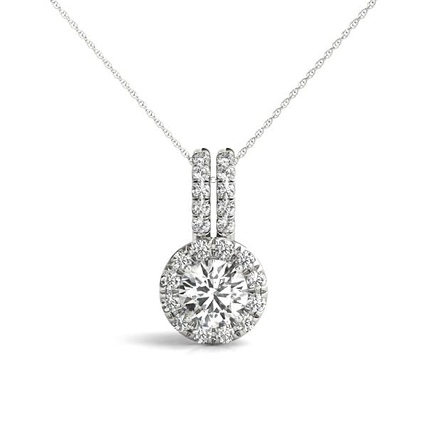 Nottingham Hidden Halo Pendant in Platinum
