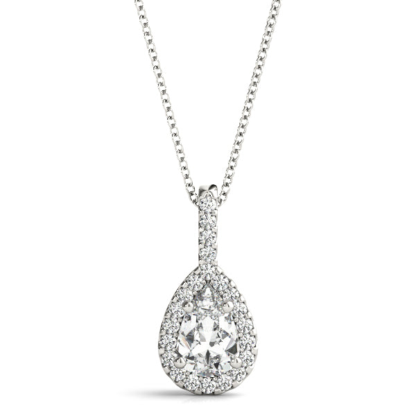 Edinburgh Pear Halo Pendant