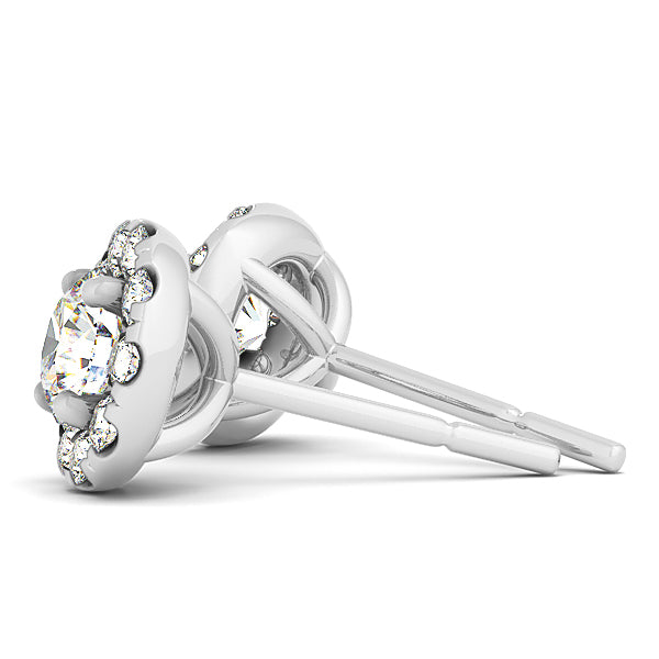 Edinburgh Halo Stud Earrings in Platinum