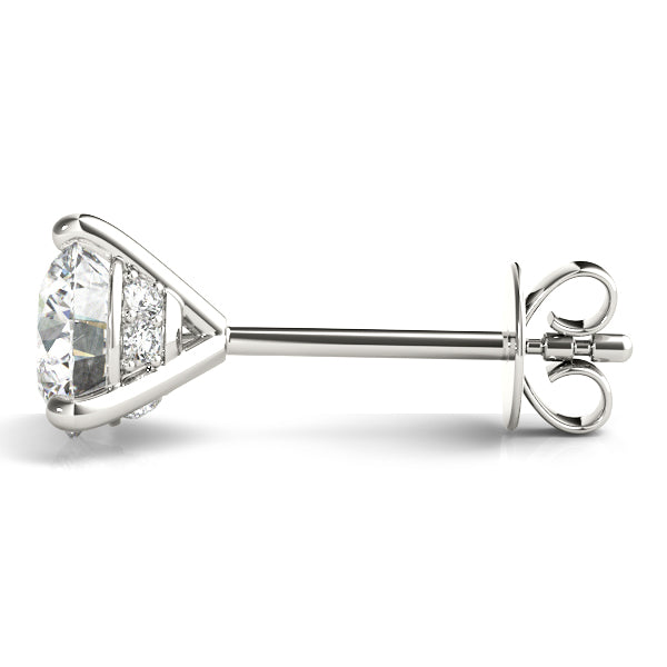 Devon Hidden Halo Round Studs Earrings in Platinum