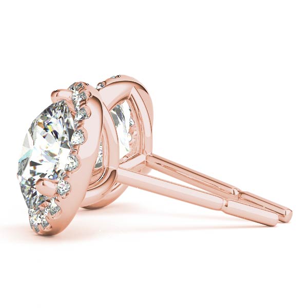 Brighton Round Halo Martini Earrings in 9K Rose Gold