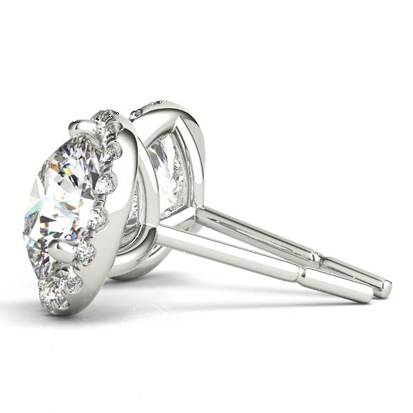 Brighton Round Halo Martini Earrings in Platinum
