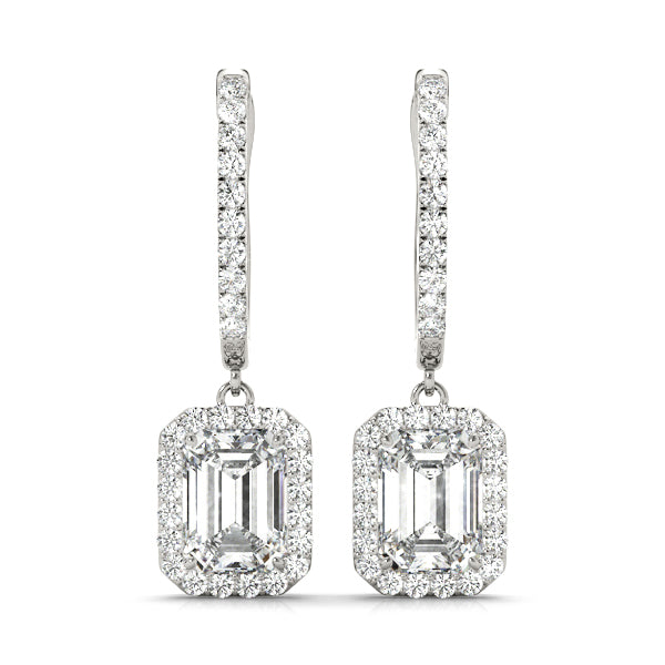 Belgravia Hoop With Emerald Halo Drop Earrings
