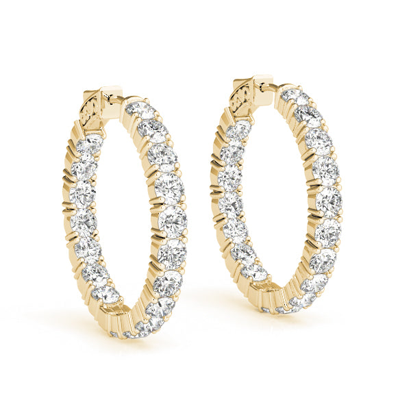 Warwick Bezel Round Hoop Earrings in 9K Yellow Gold