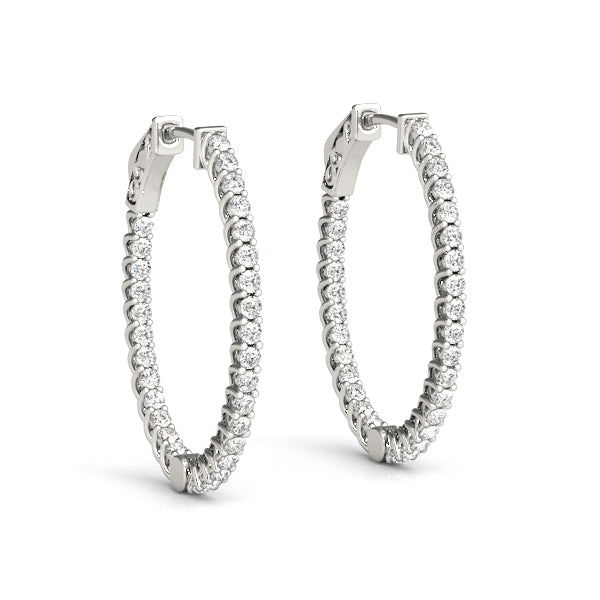 Dover Round Hoop Earrings in Platinum