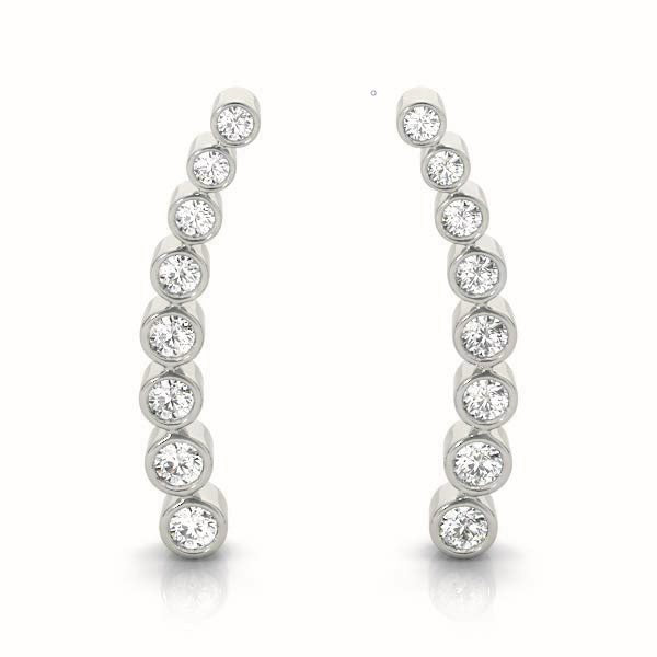 Bath Bezel Climber Earrings