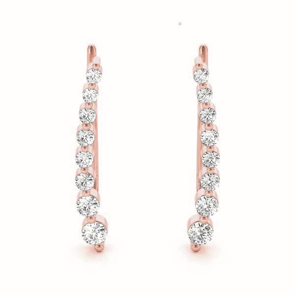 Oxford Climber Earrings in 9K Rose Gold