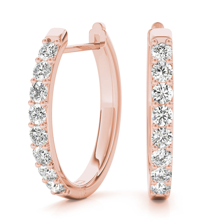 Cambridge Huggies Hoop Earrings in 9K Rose Gold