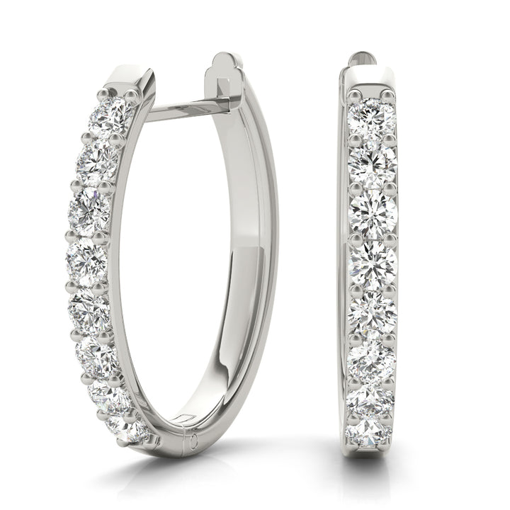 Cambridge Huggies Hoop Earrings in Platinum