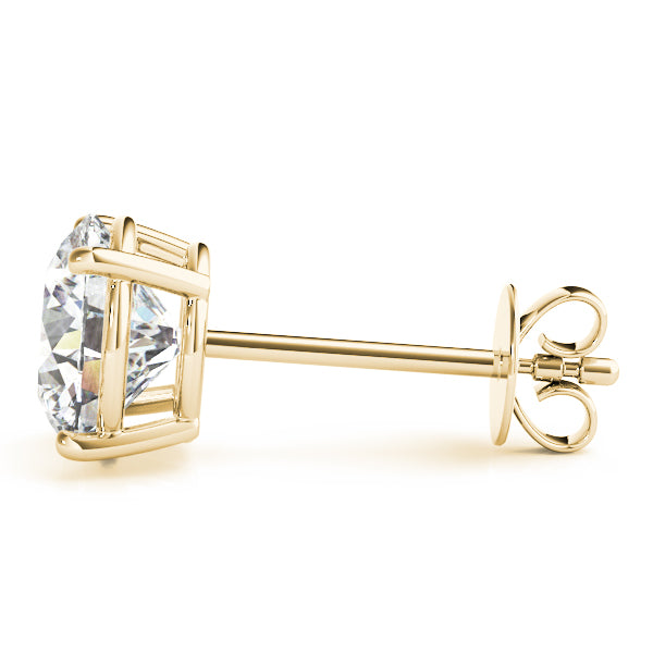 Glasgow Classic Round Solitaire Studs Earrings in 18K Yellow Gold
