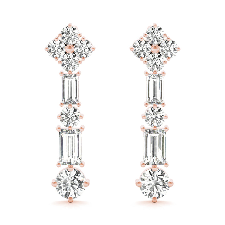 Nottingham Multi-shape Drop Earrings in 9K Rose Gold