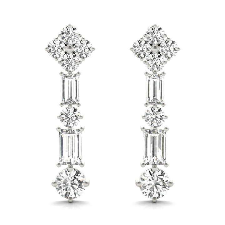 Nottingham Multi-shape Drop Earrings in Platinum