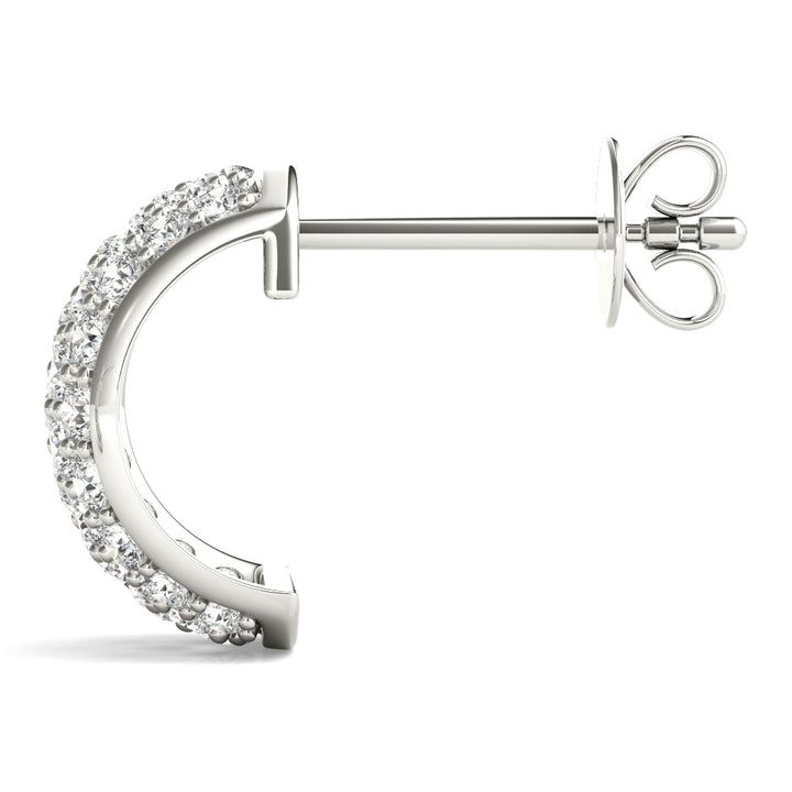 Bristol Cubic J-hoop Earrings in Platinum