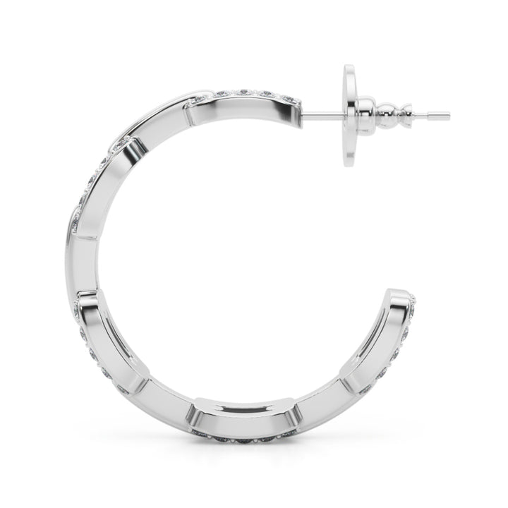 Birmingham Huggies Hoop Earrings in Platinum
