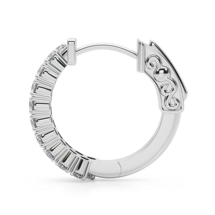 Eternal Luxe Double Row Hoop Earrings in Platinum