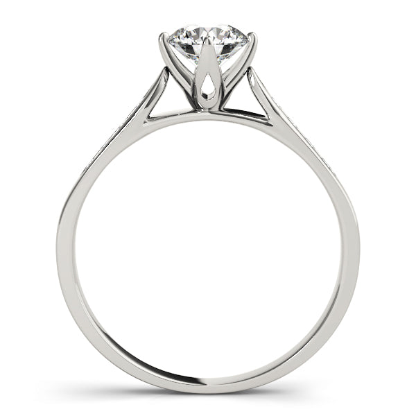Thames Bezel Pave Engagement Ring in Round White Gold