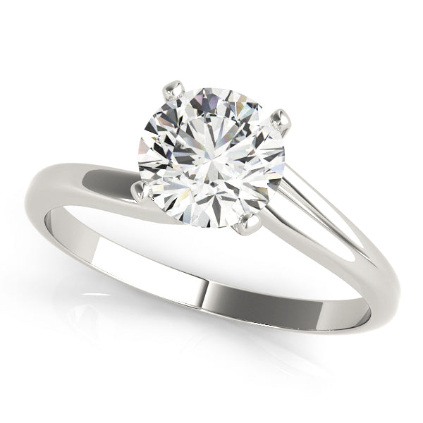 London Twisted Shank Engagement Ring in Round White Gold