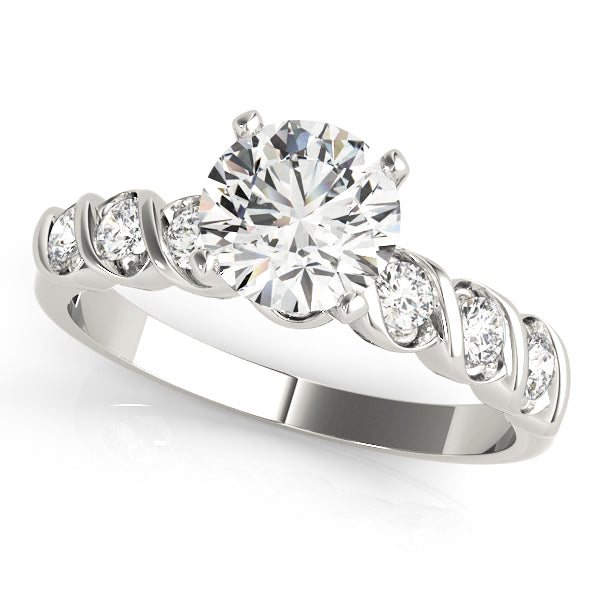 York Bezel Set Pave Engagement Ring