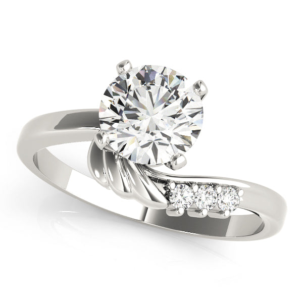 Merlin Nature Inspired Engagement Ring in Round White Gold