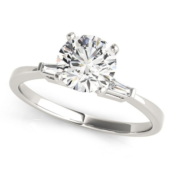 Highgrove Three Stone Engagement Ring in Round White Gold
