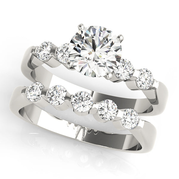 Hadrian Side Diamond Engagement Ring in Round White Gold