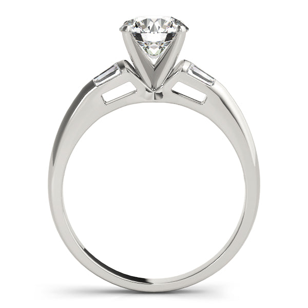 Bronte Three Stone Engagement Ring in Round White Gold