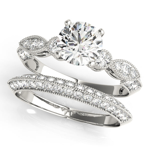 Buttercup Engagement Ring in Round White Gold