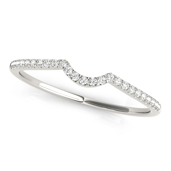 Kensington Wedding Band Curved Band in White Gold
