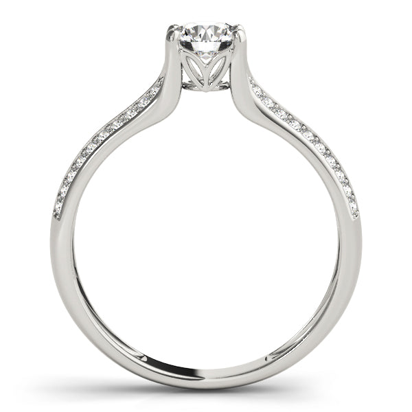 Clarity Multirow Pave Engagement Ring in Round White Gold