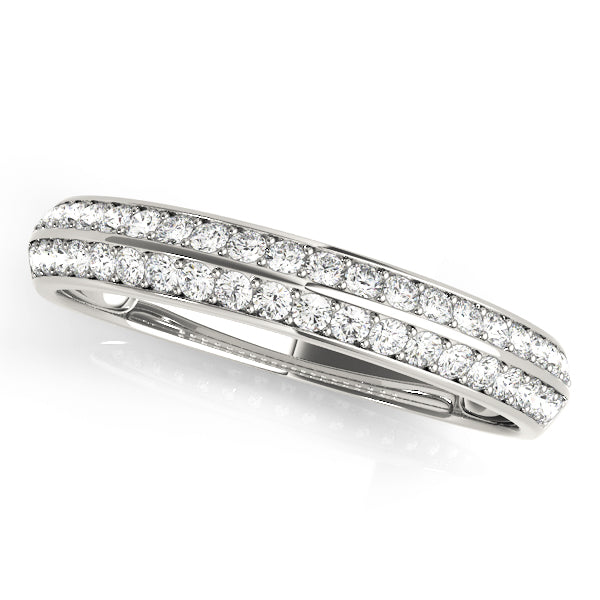 Mayfair Wedding Band Pave in Platinum