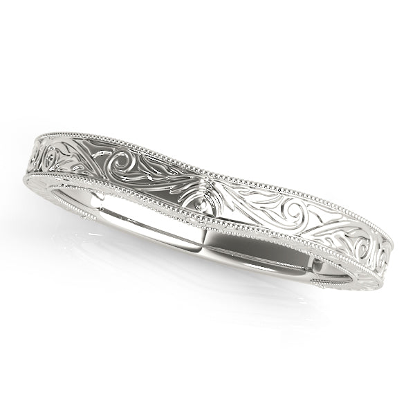 Piccadilly Wedding Band Curved Band in Platinum