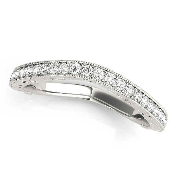 Cornwall Wedding Band Curved Band in Platinum