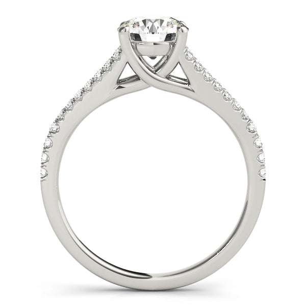 Ember Multirow Pave Engagement Ring in Round White Gold