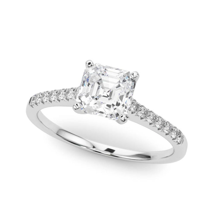 Medway Tappered Pave Engagement Ring