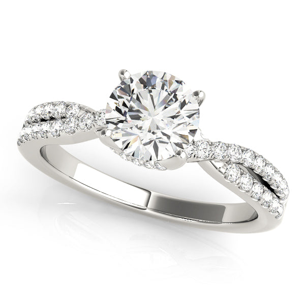 Halo Twisted Pave Engagement Ring