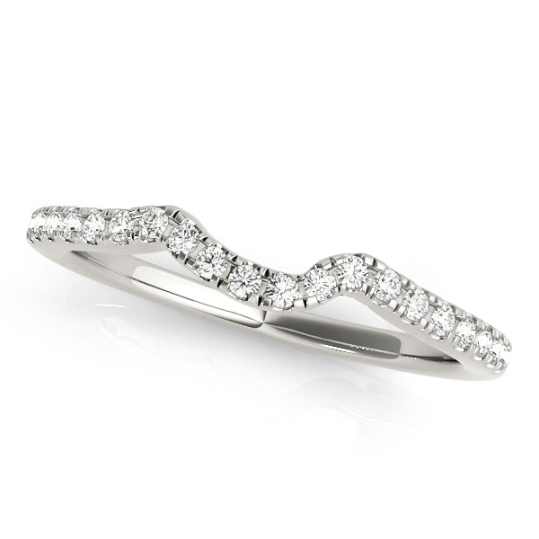 Exeter Wedding Band Curved Band in White Gold